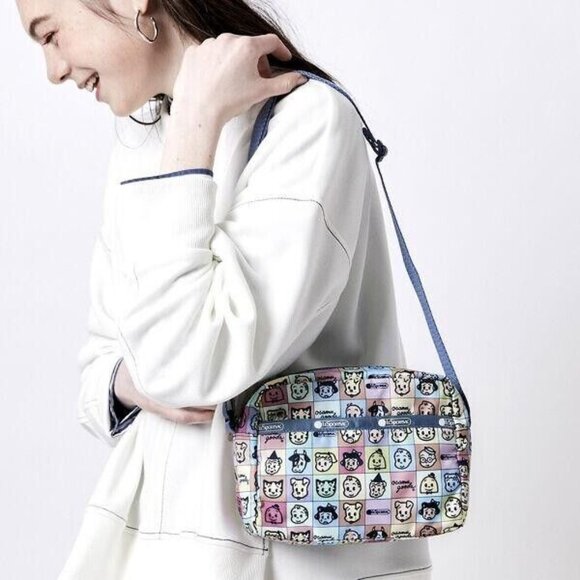 Lesportsac Osamu Goods Checkered Flag Crossbody Shoulder Bag Cute Gift - Picture 2 of 6